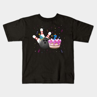 Bowling 7th Birthday Bday Party Kids 7 years Old Bowler Kids T-Shirt